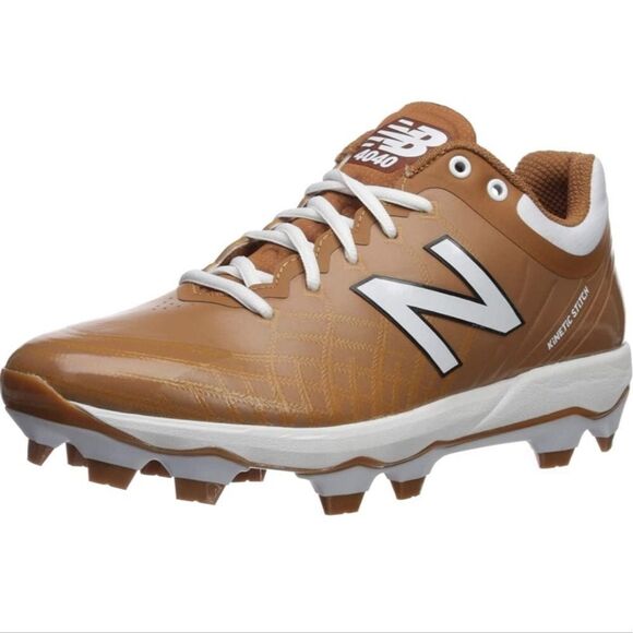 New Balance Men’s 4040v5 TPU Molded Baseball Cleats Texas Orange Size 16 main image 6
